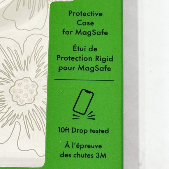 Kate Spade iPhone 15 Pro Max Floral Silver  MagSafe Compatible Hard Shell Case - Picture 3 of 4